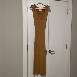 REVOLVE Sleeveless Ribbed Maxi Dress in Camel